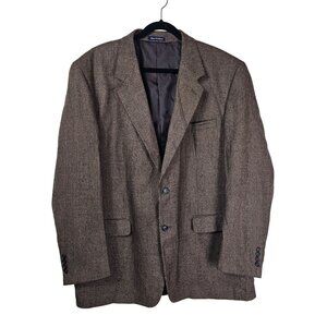 Alan Flusser Lambswool & Cashmere Tweed Blazer Jacket 48 L Office Quiet Luxury